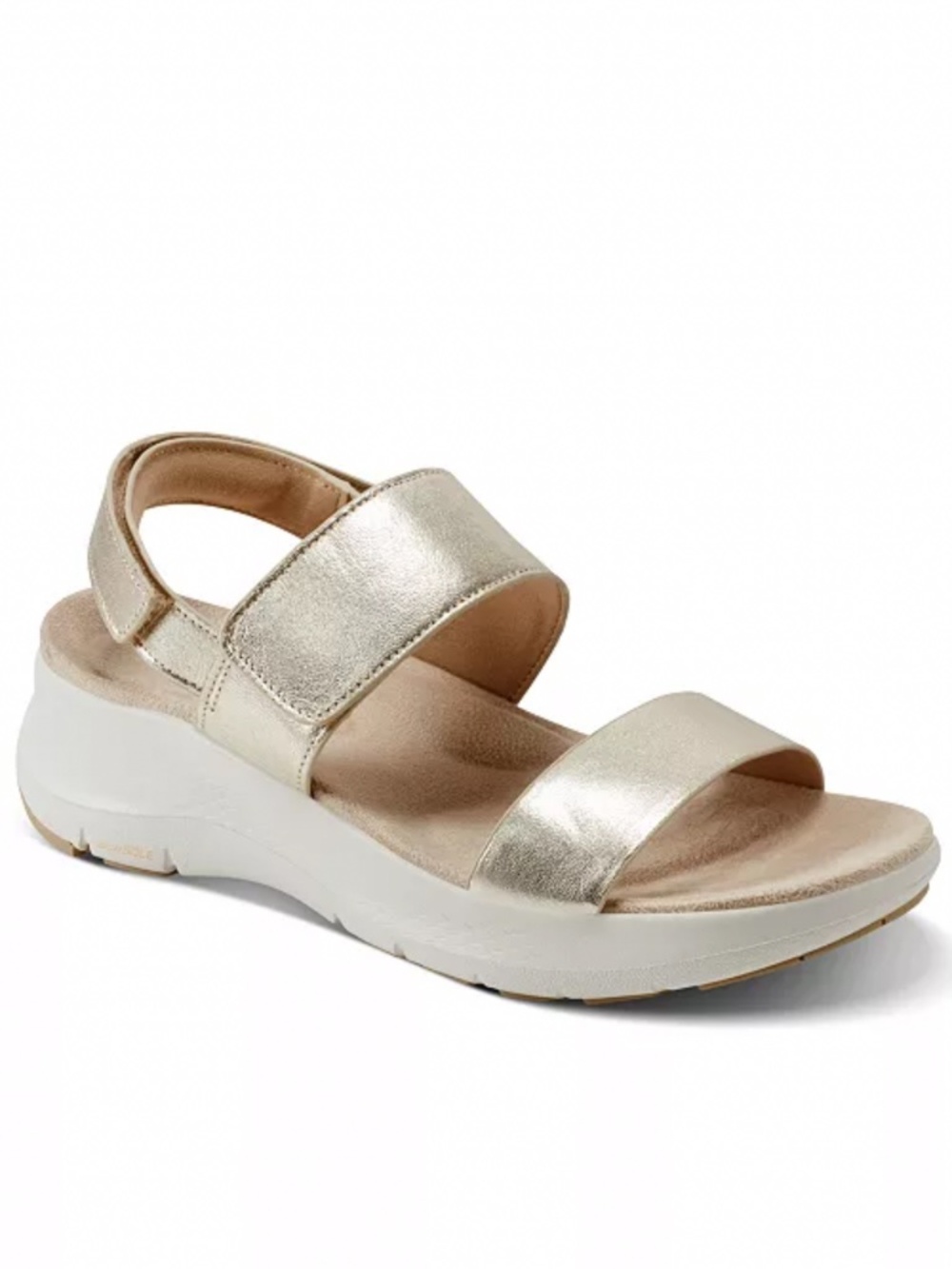 NWT Rockport Qwera Sandal Open Toe Strappy Casual Wedge Adjustable Gold Neutral - Picture 16 of 16